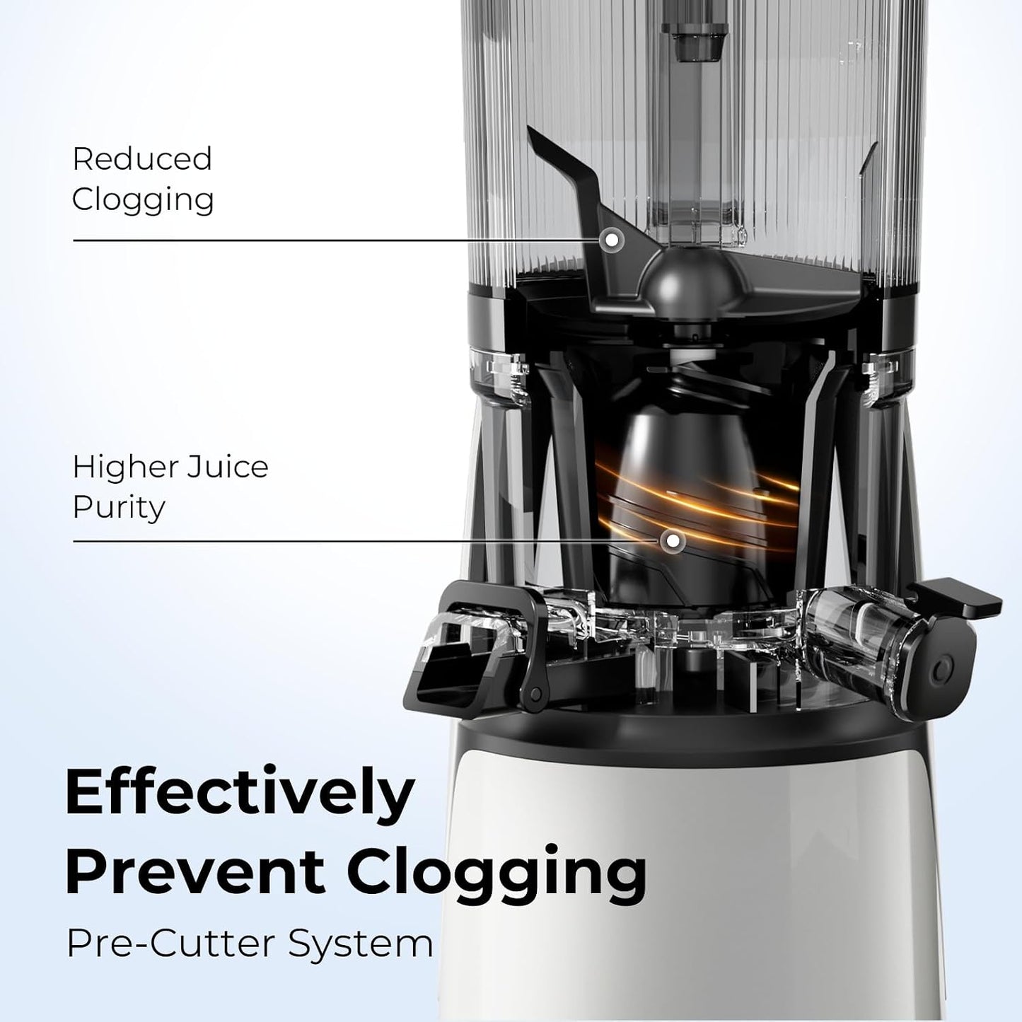 Juicer Machines, 3-in-1 Cold Press Juicer, Premium Gray | Makes Juice, Nut Milk & Sorbet, 6.5" Extra Large Chute, 100oz Large Capacity, AC Motor