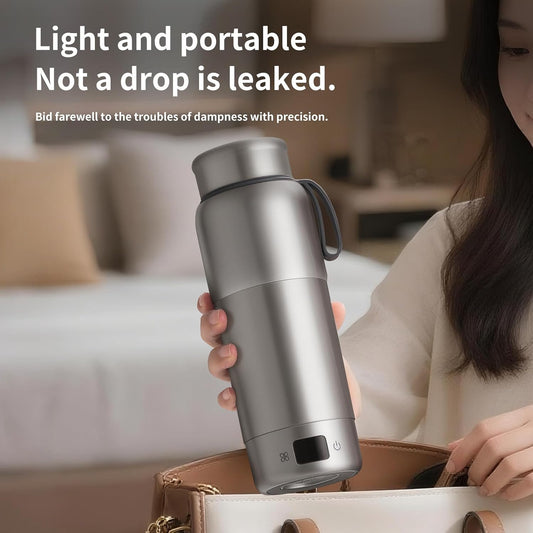 Pure titanium Electric Heated Travel Kettle | ,17.5 oz,Double-layer vacuum, Portable Electric Kettle, Adjustable Multi-Temperature Settings, 100V-240V Compatible.