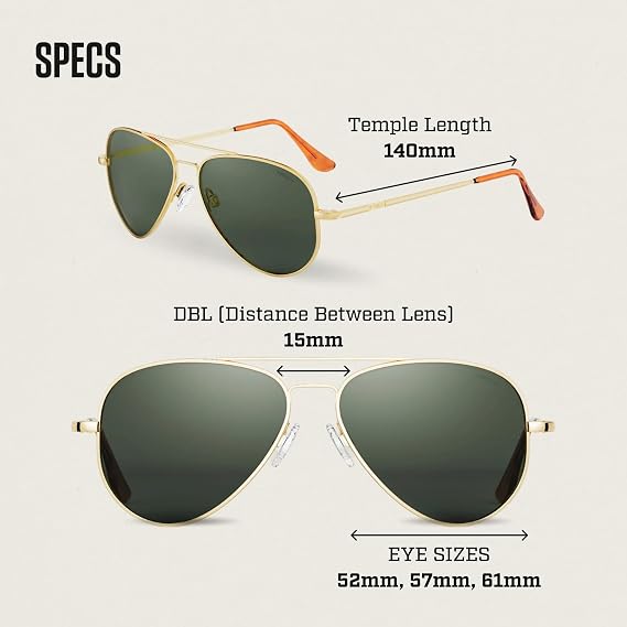 Sunglasses for Men and Women – Non-Polarized & Polarized Aviator Sunglasses Made to Last